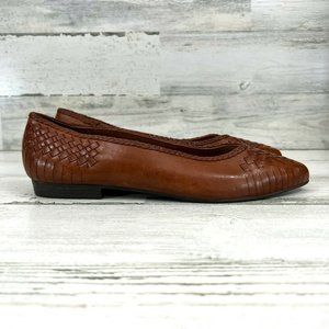 Dr. Scholls Flats Basket Weave Slip On Comfort Cushion Insole Brown Sz 8.5.